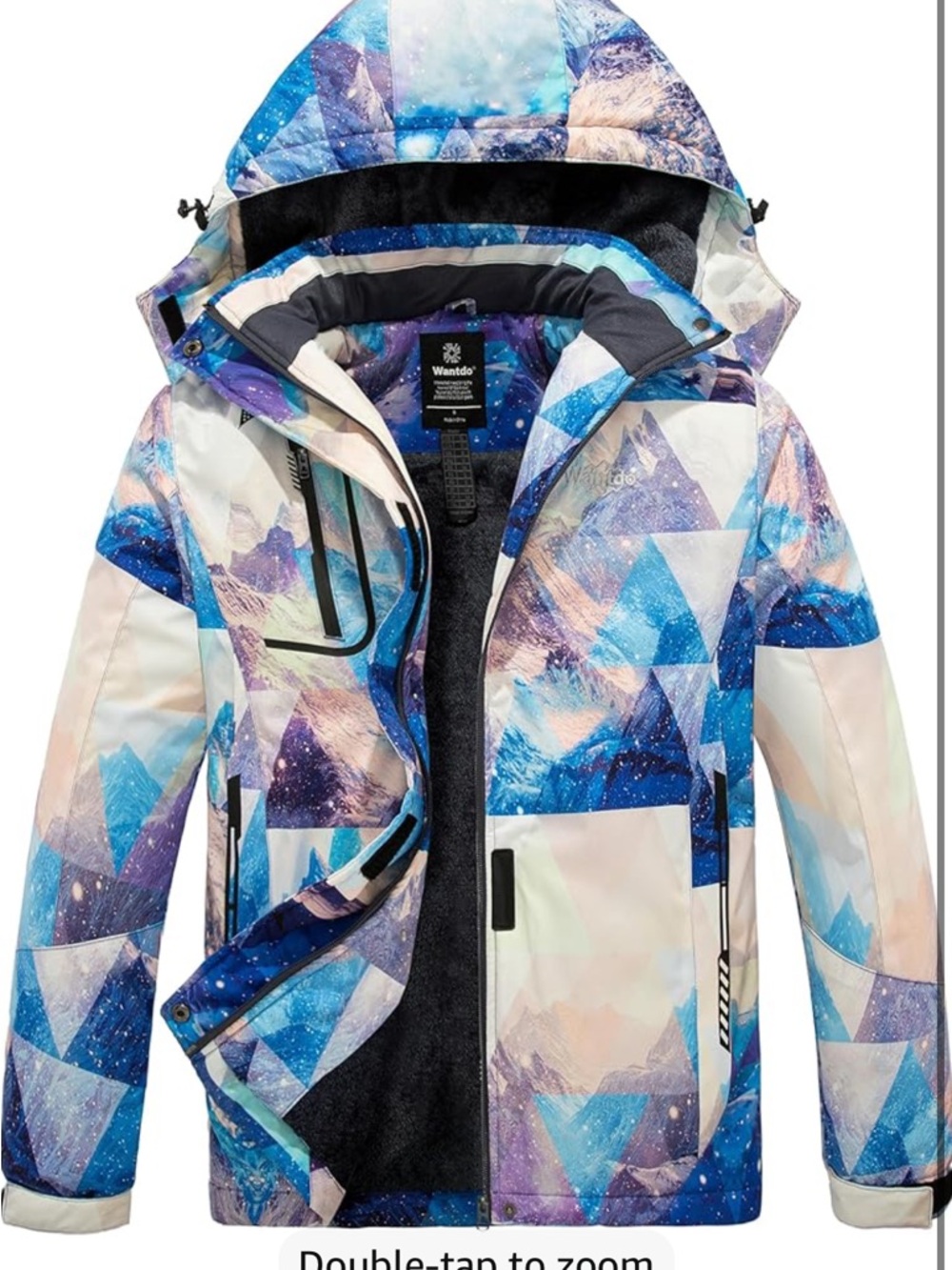 wantdo Mountain Waterproof Ski Jacket Windproof Rain Jacket Winter Warm Coat
